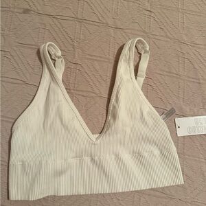 Urban Outfitters White Ribbed Bra